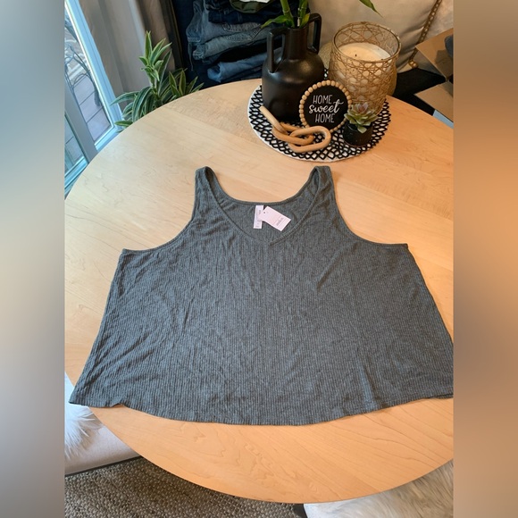 NWT Auden ribbed tank top dark gray XXL - Picture 1 of 6